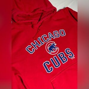 Chicago Cubs Fanatics Red Pullover Hoodie Men's Large Very Good Condition